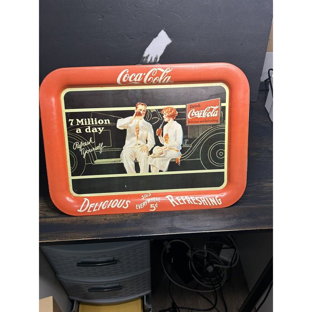 Coca Cola 7 Million A Day Tray Vintage